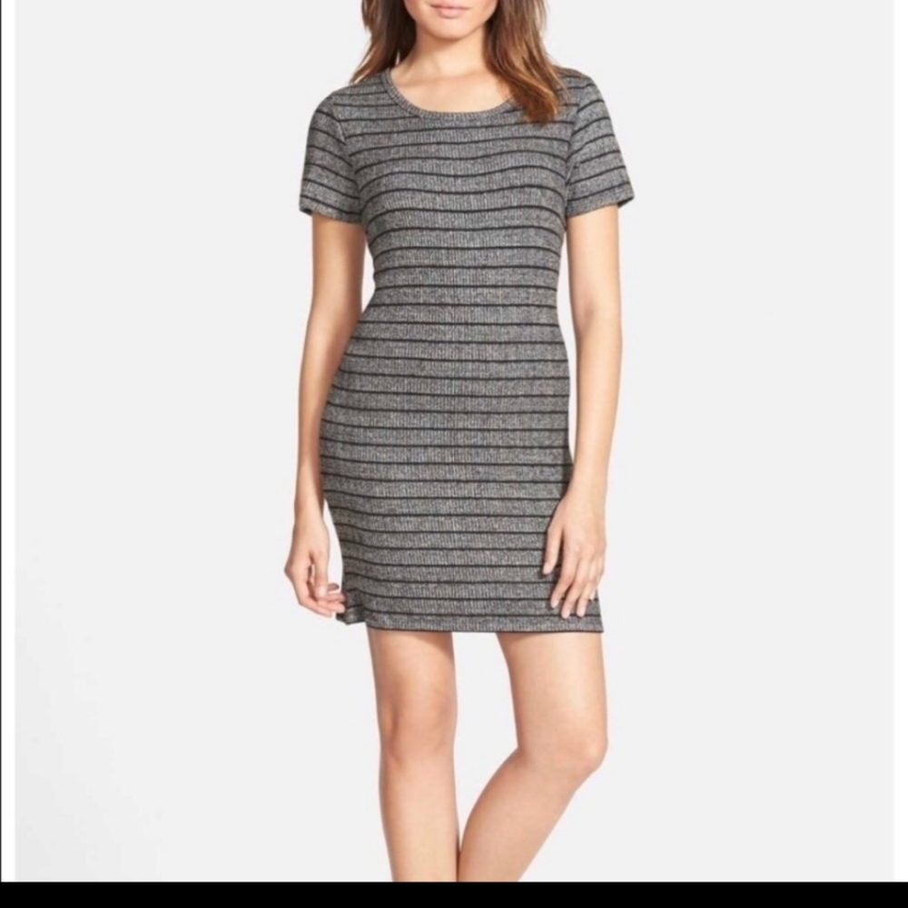 Leith Dark Gray and Black T-shirt Dress Size XS